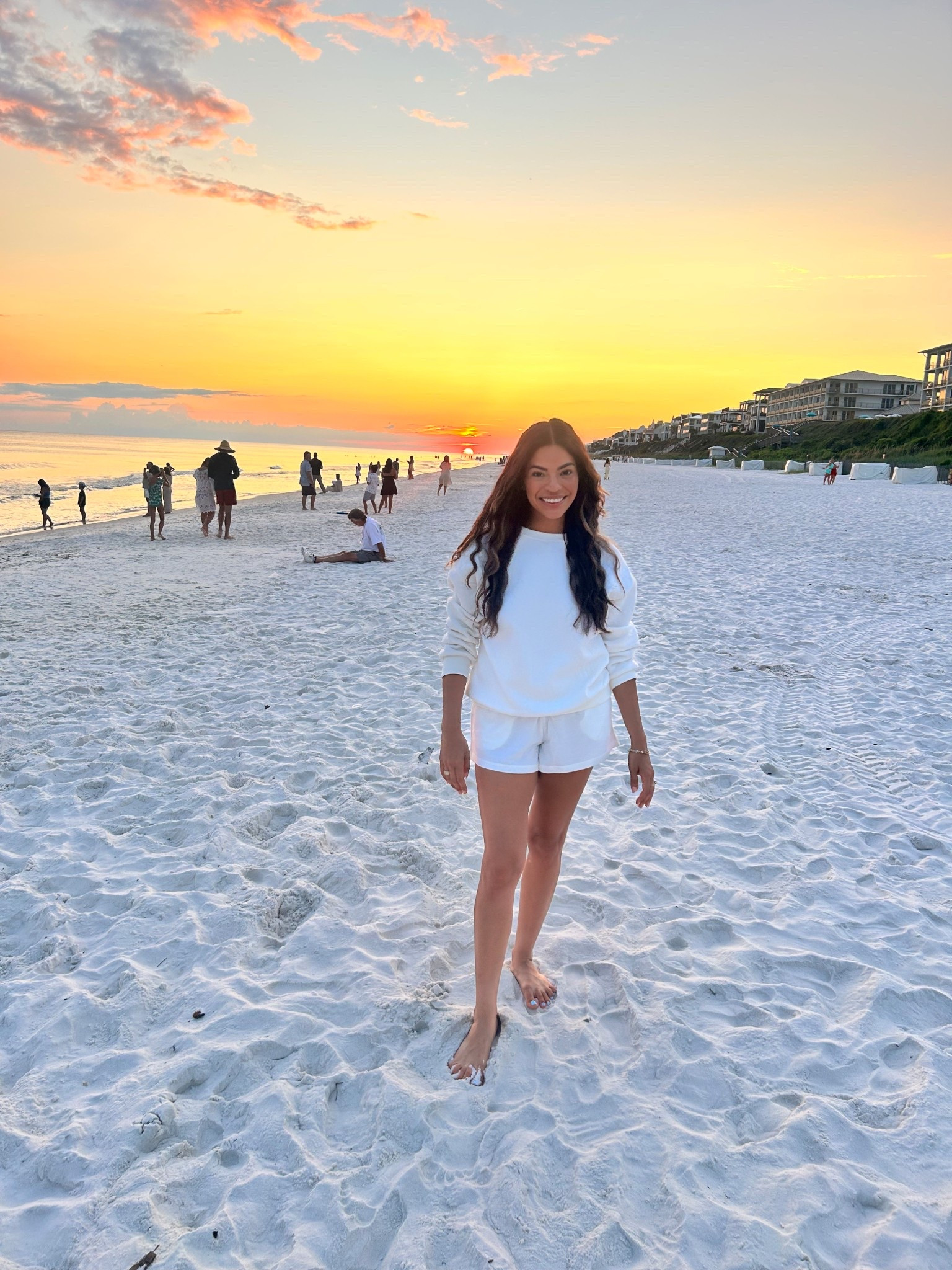 White shorts sweat set 