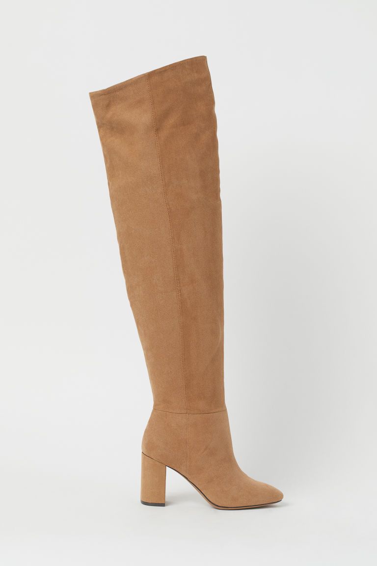 H & M - Thigh boots - Beige | H&M (UK, MY, IN, SG, PH, TW, HK)