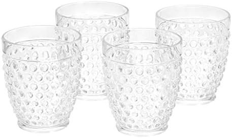 Amazon Basics Tritan Hobnail Texture Double Old Fashioned Glasses - 13-Ounce, Set of 4 | Amazon (US)