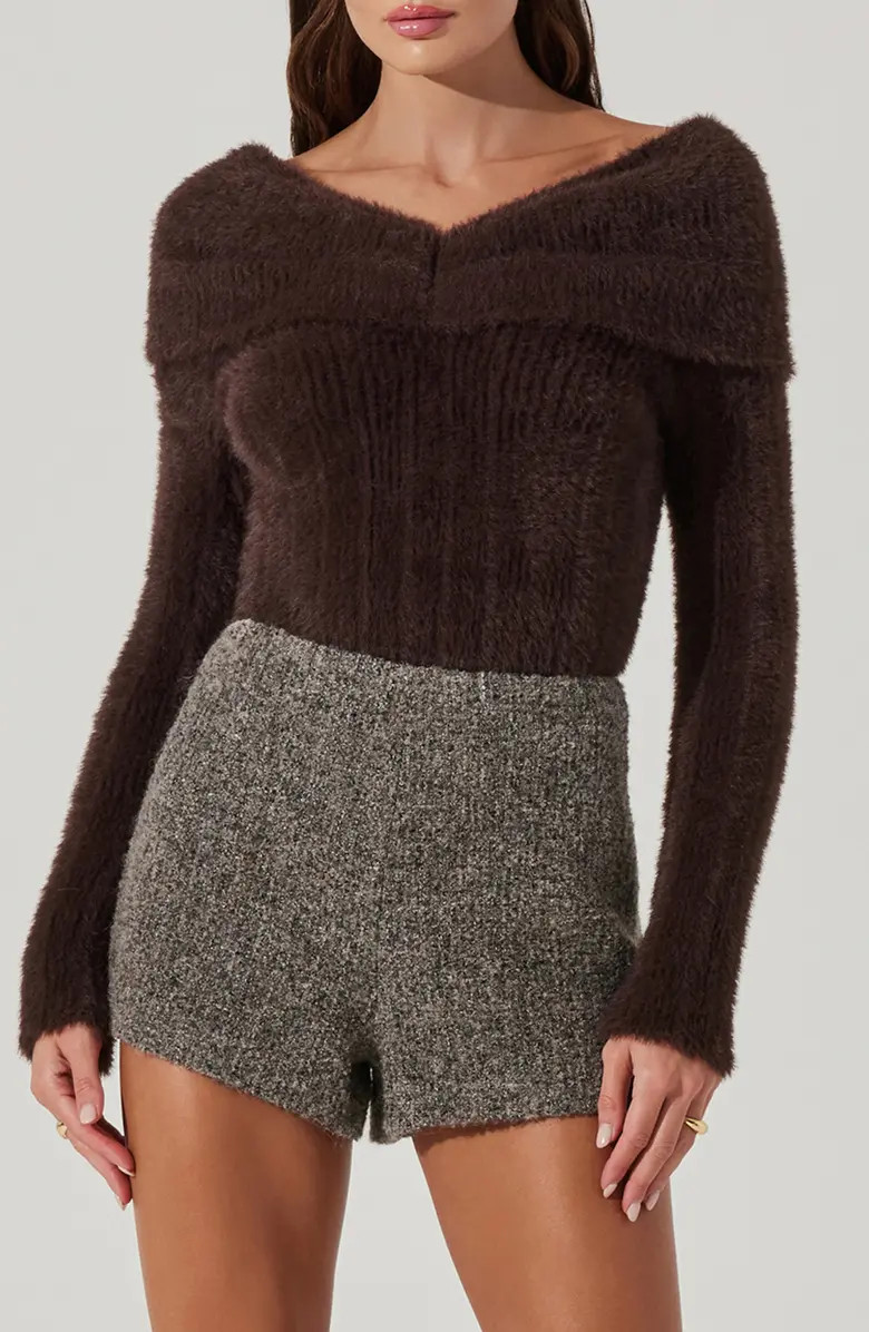 ASTR the Label Fuzzy Off the Shoulder Sweater | Nordstrom | Nordstrom