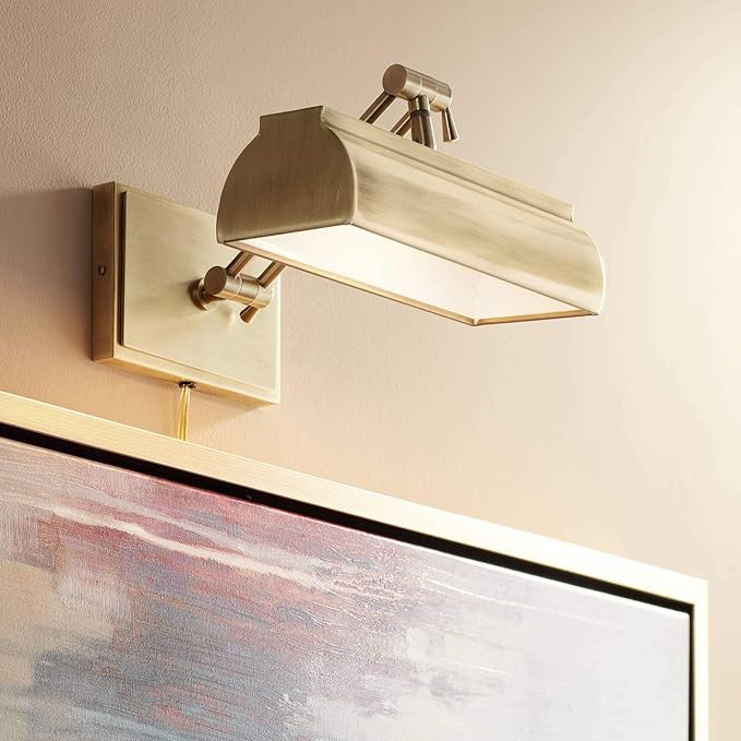 Upton 10" Wide Plug-in Antique Brass Picture Light - Possini Euro Design | Amazon (US)