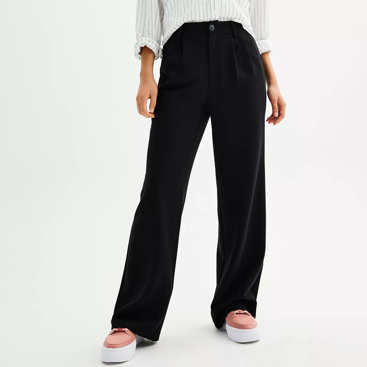 Juniors' SO® Elastic Back Wide-Leg Trousers | Kohl's