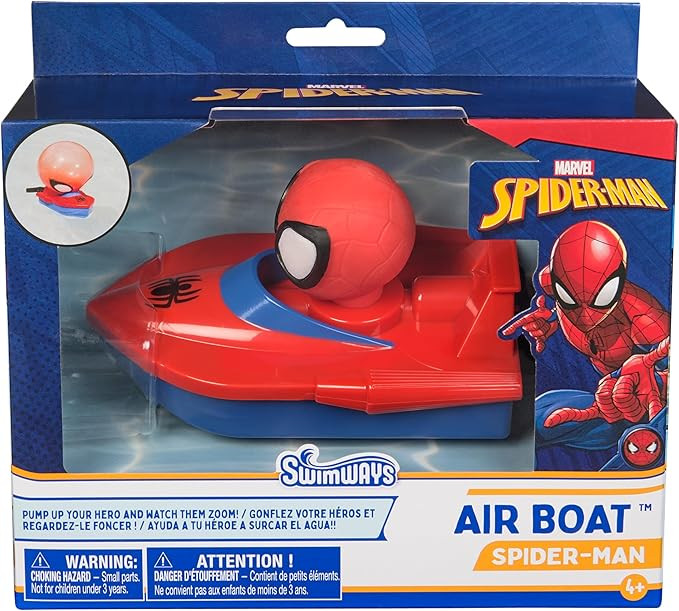 SwimWays Marvel Spider-Man Air Boat, Swimming Pool Accessories & Kids Pool Toys, Spiderman Party ... | Amazon (US)