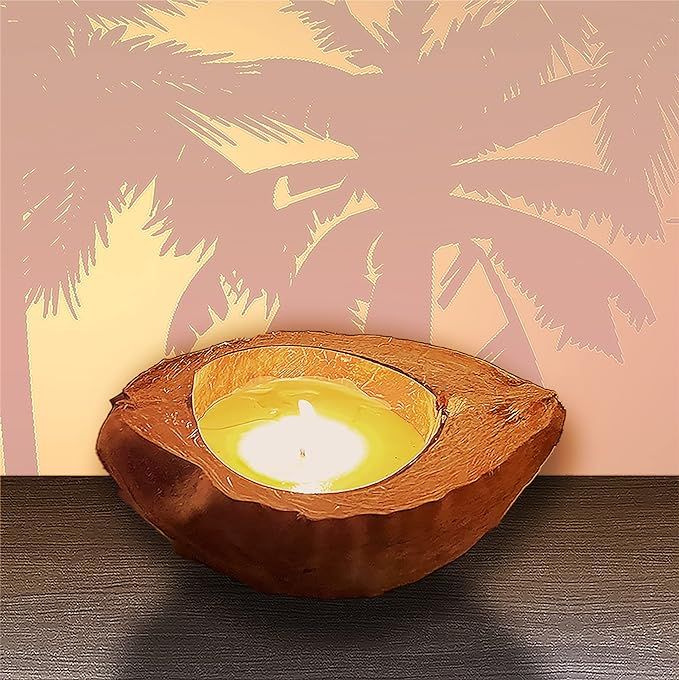 CK Home Scented CITRONELLA Candle in Real Coconut Shell Husk, Soy Wax, Organic Home Decor. | Amazon (US)