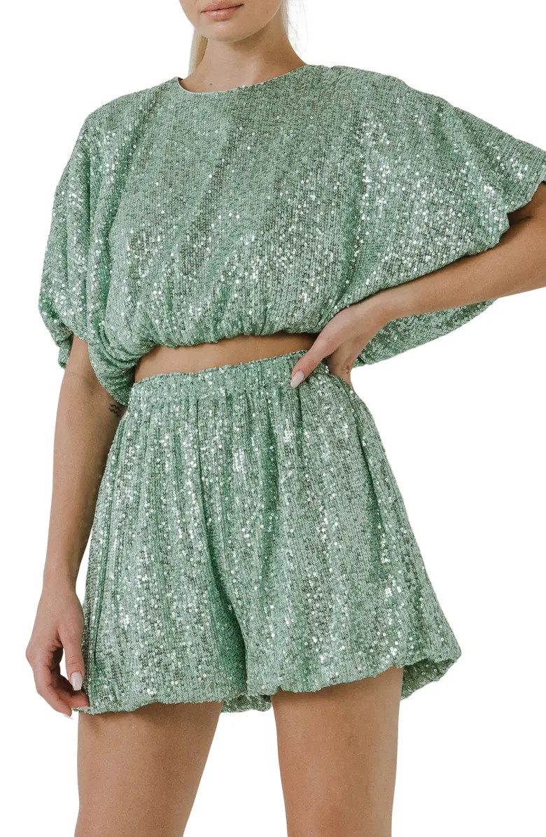 Sequin Puff Crop Top | Nordstrom Rack