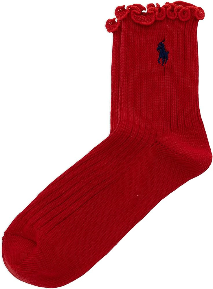 POLO RALPH LAUREN womens Lettuce Edge Ankle Socks - 1 Pair Pack - Sustainable Cotton Comfort | Amazon (US)