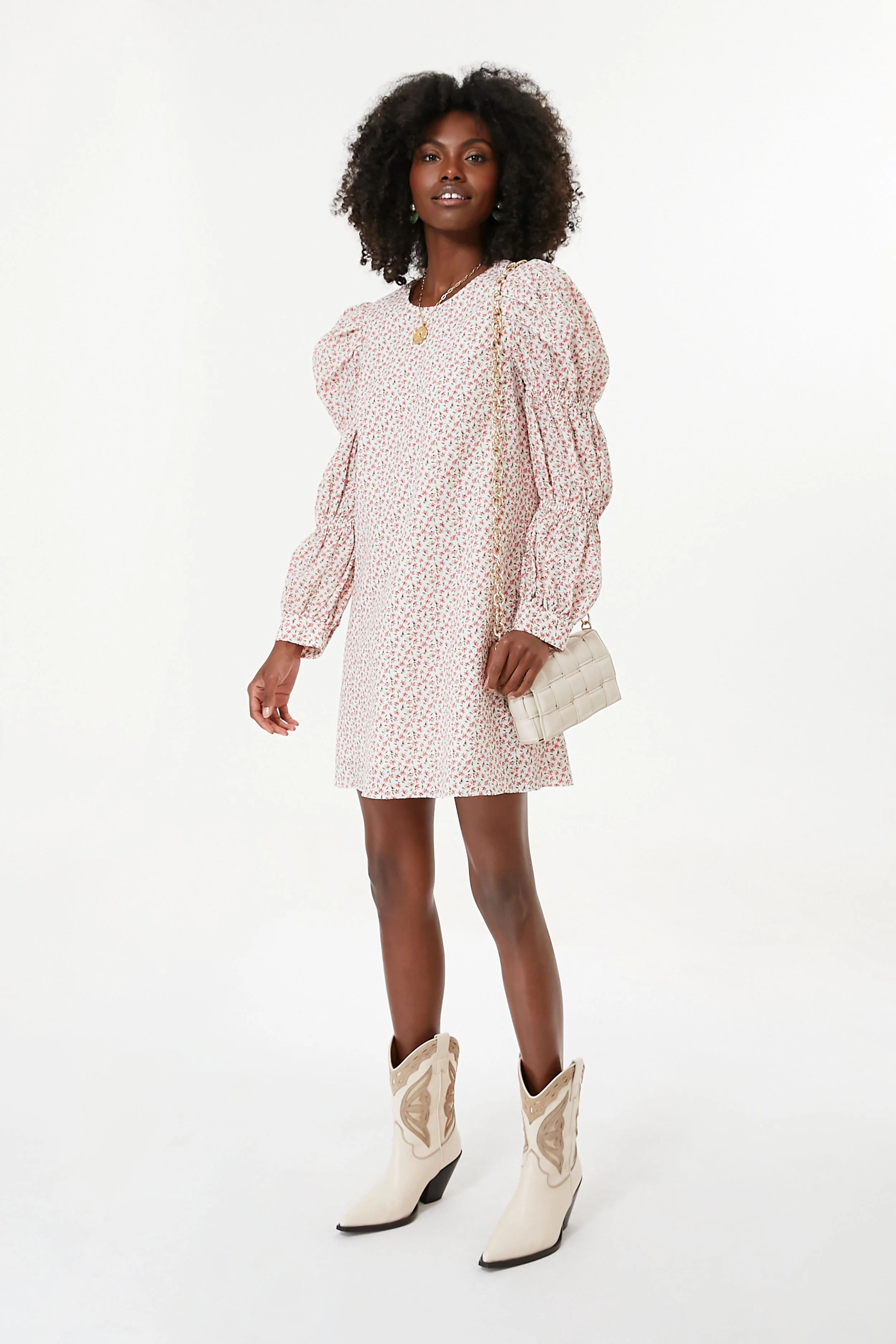 Textured Floral Puff Sleeve Clemons Mini Dress | Tuckernuck (US)