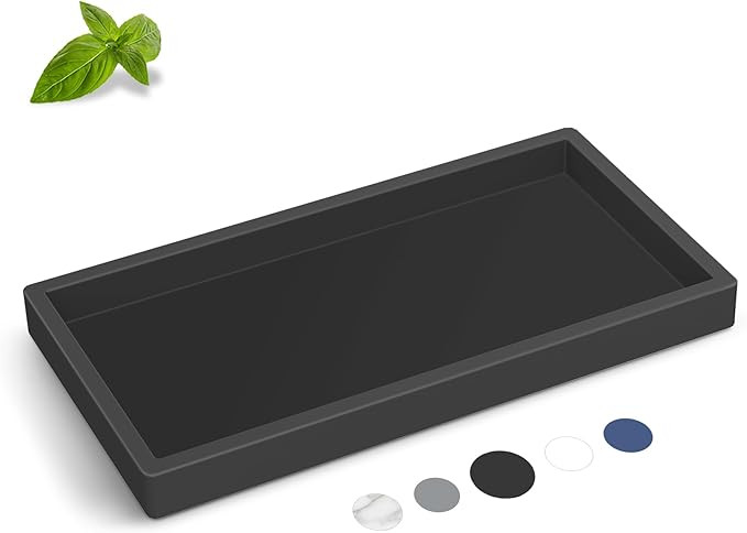 Silicone Bathroom Tray,Shatterproof Small Black Bathroom Tray,High-Grade Silicone Durable Silicon... | Amazon (US)
