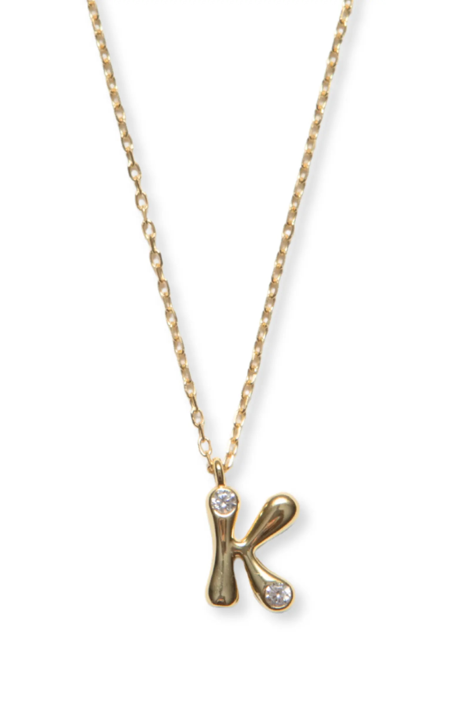 Cubic Zirconia Bubble Initial Necklace | Nordstrom