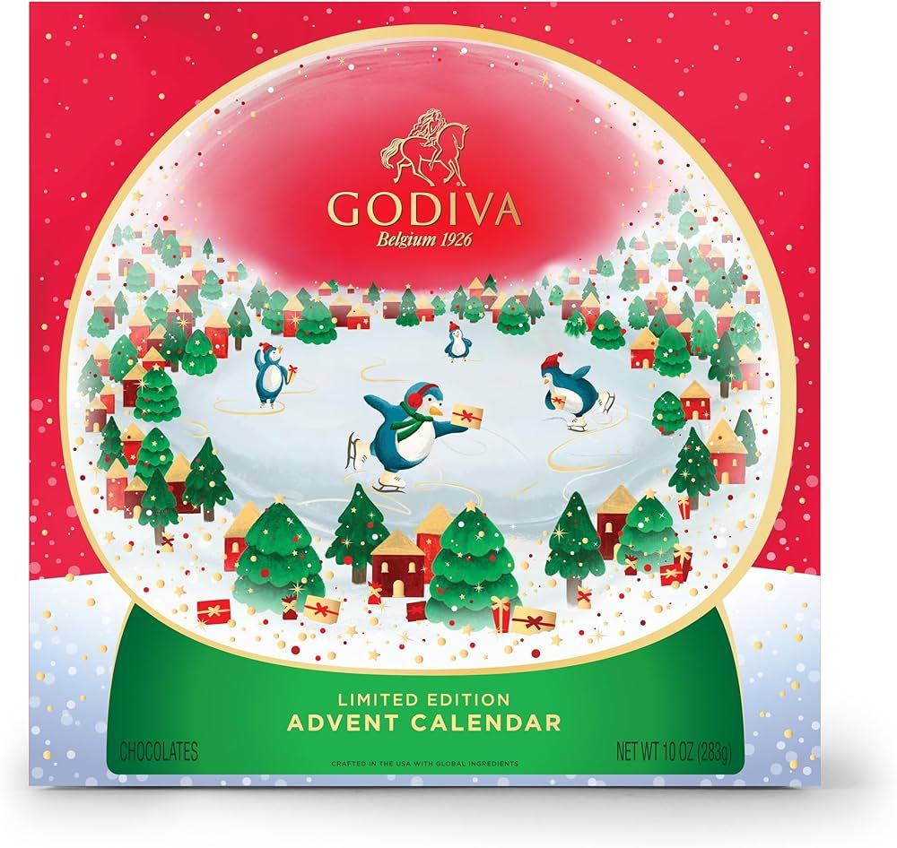 Godiva Chocolatier 2023 Deluxe Snowglobe Advent Calendar - Limited Edition 24-Piece Dark Milk and... | Amazon (US)
