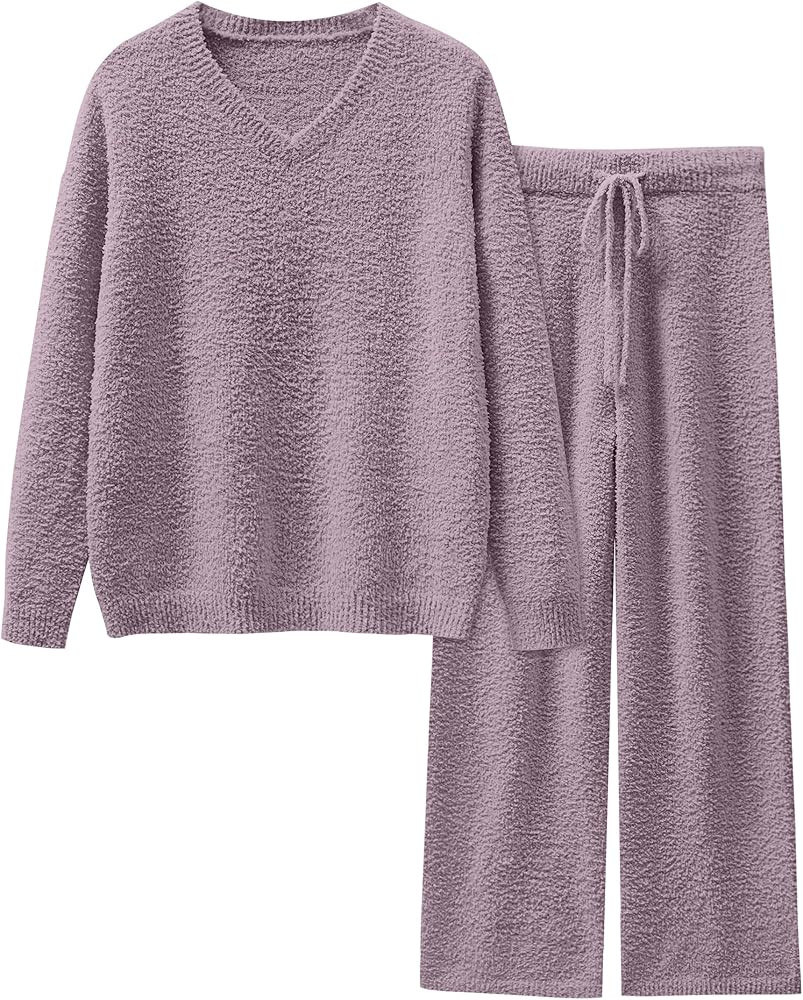 ANRABESS Lounge Sets for Women Fuzzy Fleece Pajama Sets 2 Piece Outfits Cozy Sweater Matching Set... | Amazon (US)