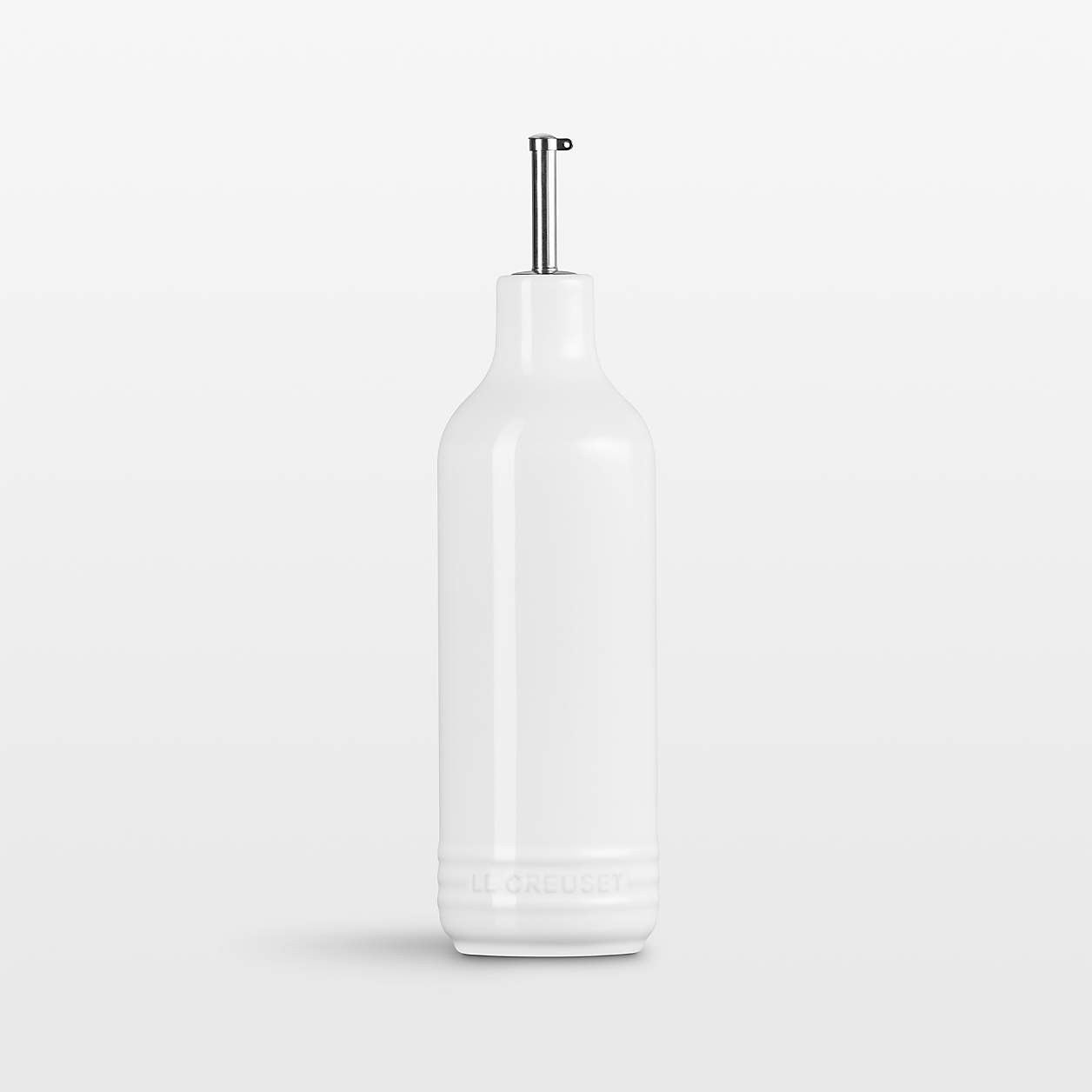 Le Creuset White 20-Oz. Stoneware Oil Cruet | Crate & Barrel | Crate & Barrel