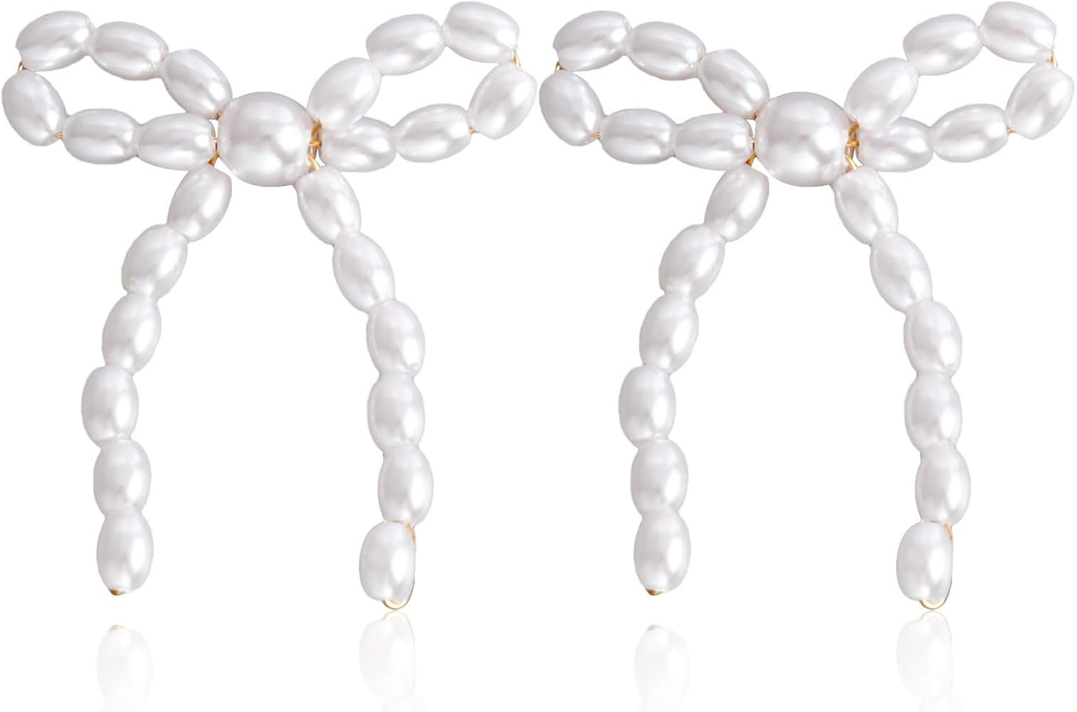 Elegant Pearl Bow Earrings for Women & Girls | Trendy Cute Bow Knot Dangle Stud Earrings, Mothers... | Amazon (US)