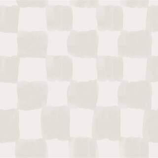 Mr. Kate Tess Watercolor Checker Vinyl White Matte Peel and Stick Wallpaper | The Home Depot