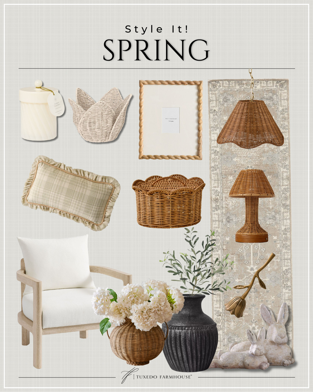 Style It - Spring

Spring styling is all about lightness, texture, and a touch of charm. Soft neutrals layered with woven details, sculptural accents, and fresh florals create a look that feels collected yet effortless. Think pieces that bring warmth, natural beauty, and subtle personality into your home—perfect for refreshing your space as the seasons shift.

Seasonal, home decor, lamps, lighting, pillows, vases, frames, rabbits 

 #LTKSeasonal #LTKHome
