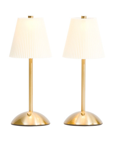 2pk 11.5in Pleated Fabric Touch Lamps | TJ Maxx