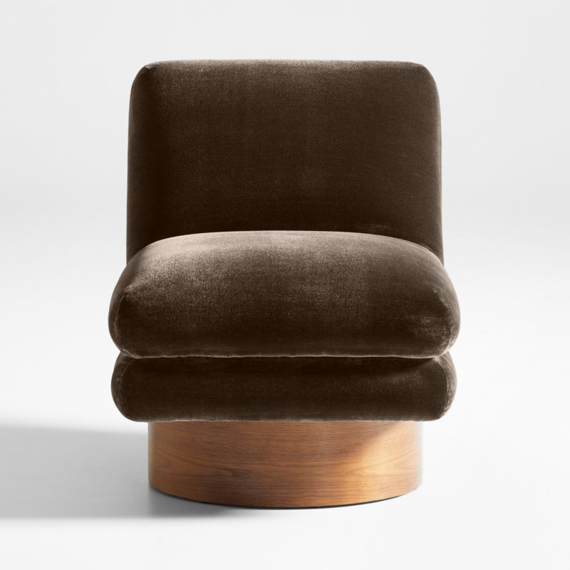 Odeon Dark Olive Green Velvet Swivel Accent Chair | Crate & Barrel | Crate & Barrel