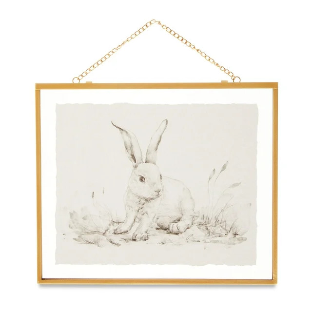 Bunny Sketch Easter Wall Decor, 10 in x 12 in, by My Texas House | Walmart (US)