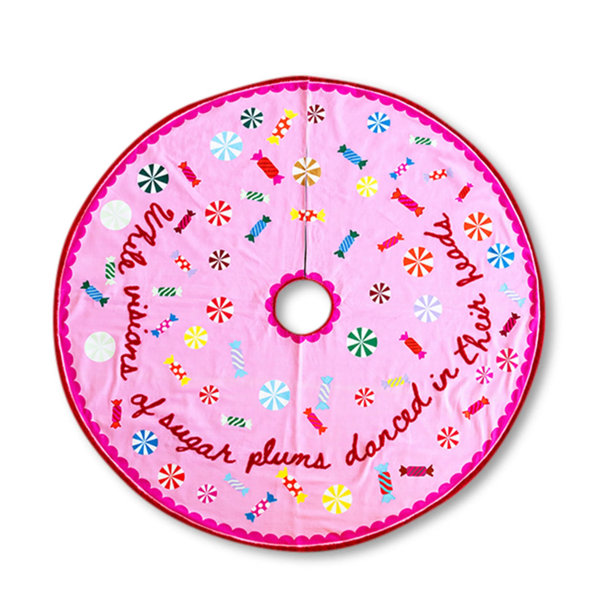 Furbish Studio Sugar Plums Embroidered Tree Skirt | Furbish Studio