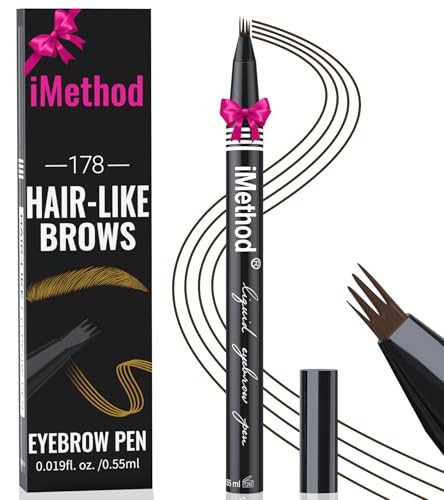 iMethod Eyebrow Pen - Eyebrow Pencil with Micro 4-Fork Tip, Microblading Eyebrow Pen for Natural Hair-Like Brows, Long-Lasting Eye Brow Pencils for Women, Smudge-proof, Dark Brown | Amazon (US)