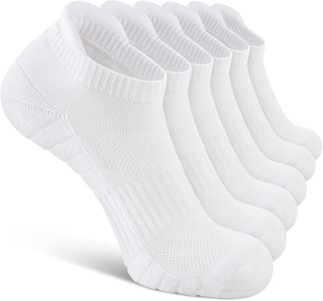6 Pack Men's Ankle Socks With Cushion - Low Cut Athletic Sports Socks for Women Men 6-9/9-12/12-1... | Amazon (US)