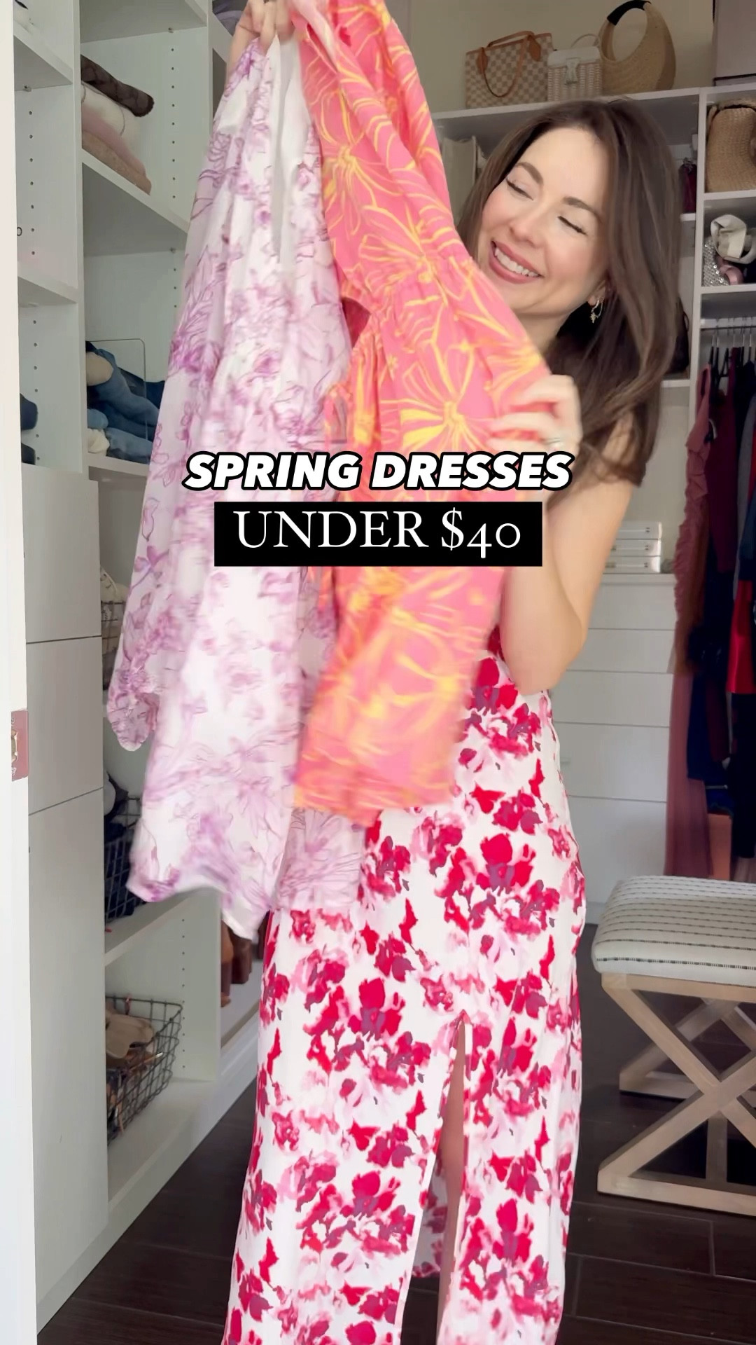 Target dresses . Target spring dresses under $50. Wearing a small in purple dress and xsmall in the other two floral dresss . 

#LTKstyletip #LTKVideo #LTKfindsunder50