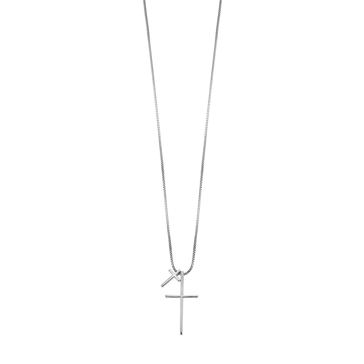 Sterling Silver Double Cross Pendant Necklace | Kohl's