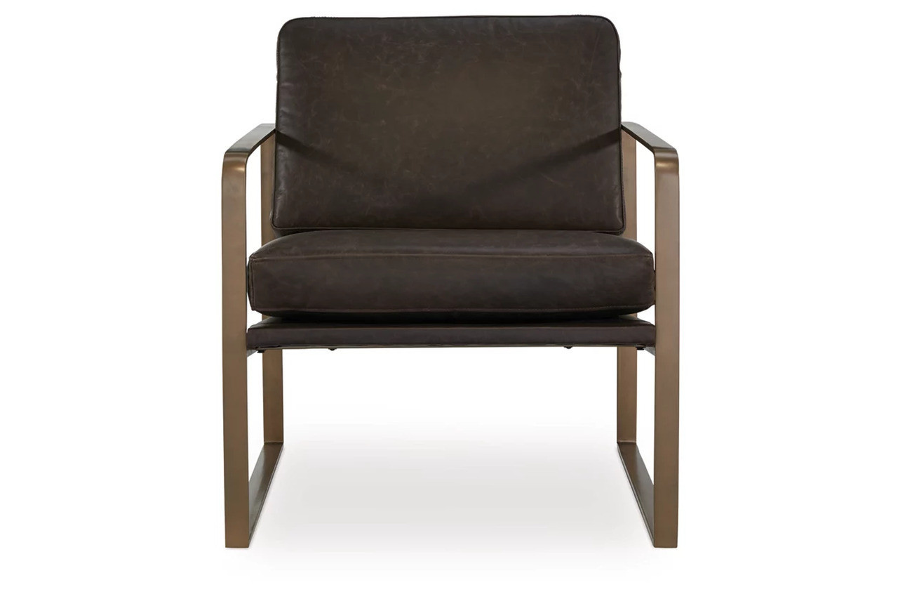 Bradett Accent Chair In Dark Brown and Gold | 1stopbedrooms