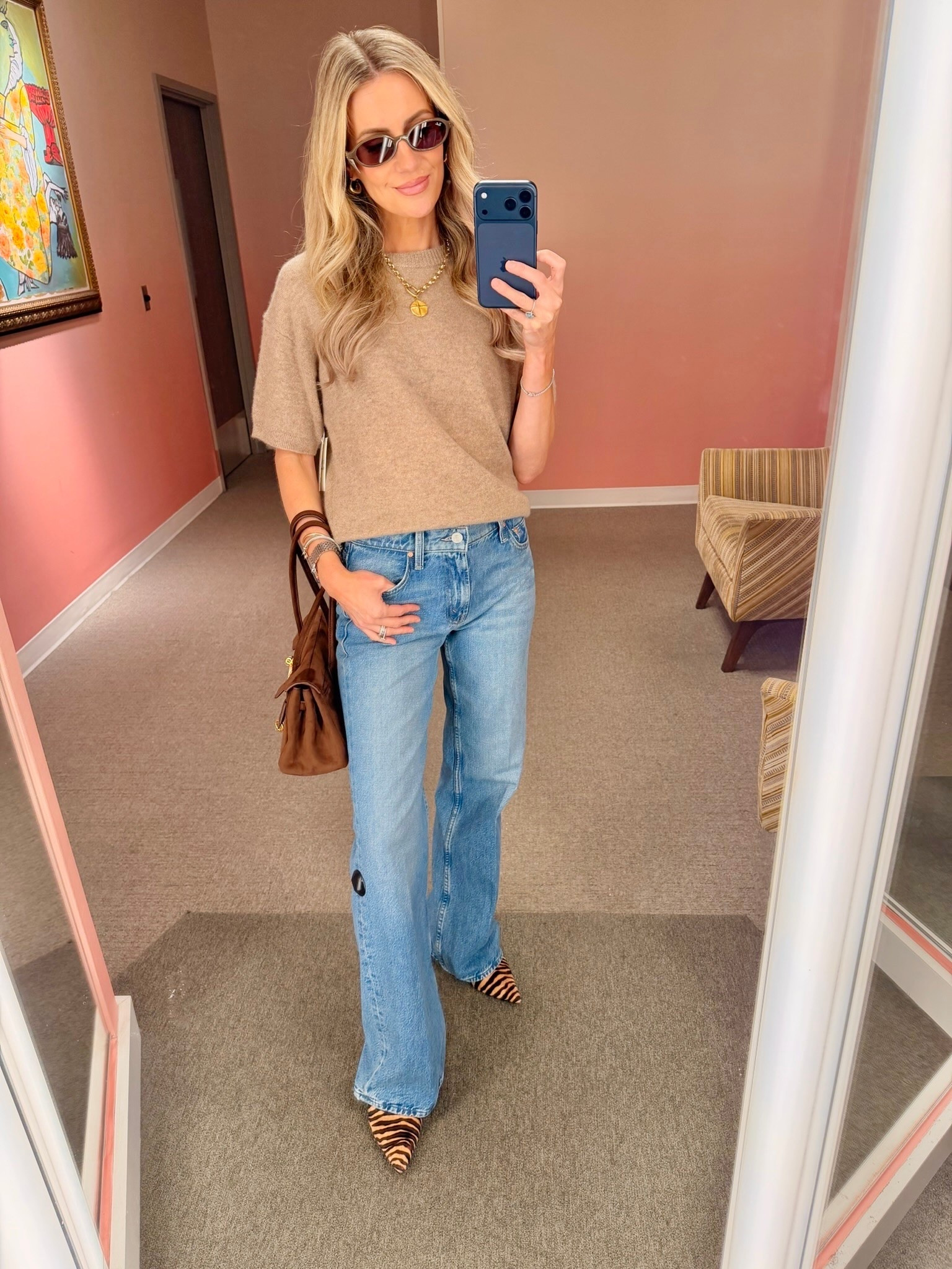 The perfect fall outfit! Cashmere t-shirt sweater and the best jeans for your capsule wardrobe! I am wearing an XS

#LTKootd #LTKgrwm #LTKPetite