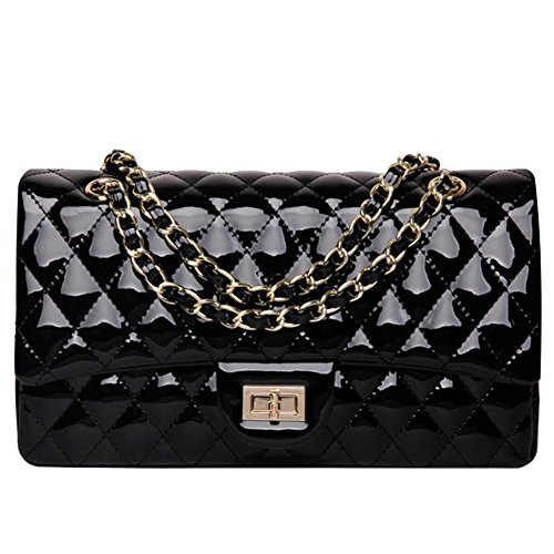 Ainifeel Women's Patent Leather Quilted Handbag Purse Cross Body Bag Shoulder Handbag | Amazon (US)