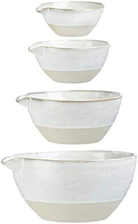 Creative Co-Op Stoneware White Batter (Set of 4) Bowls | Amazon (US)