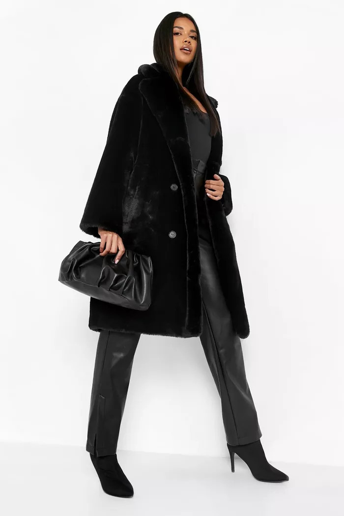 Luxe Faux Fur Oversized Coat | boohoo (US & Canada)