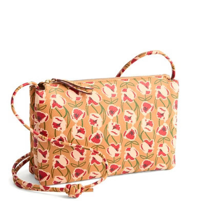 Vera Bradley Women's Leather Foxbury Crossbody Bag Curly Tulips | Target