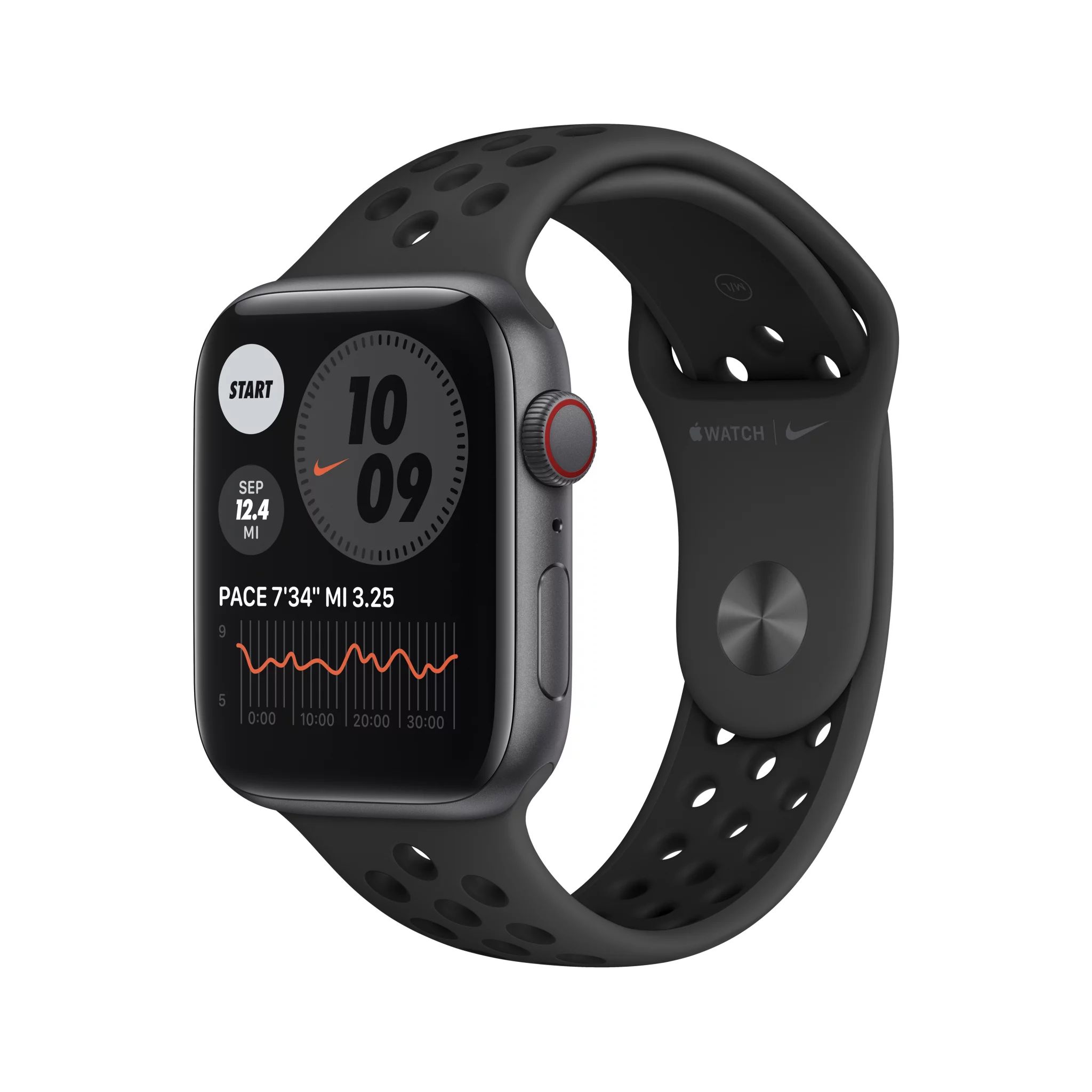 Apple Watch Nike SE GPS + Cellular, 44mm Space Gray Aluminum Case with Anthracite/Black Nike Spor... | Walmart (US)