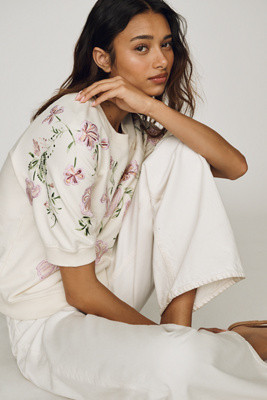 Cotton Floral Sweatshirt | Anthropologie (US)