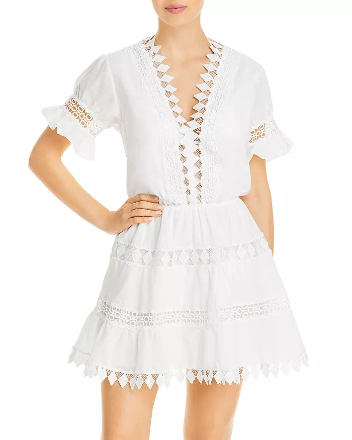 Ora Cotton Embroidered Mini Dress Swim Cover Up | Bloomingdale's (US)