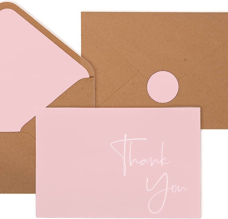 VNS Creations 100 pack Thank You Cards with Envelopes & Stickers - Classy 4x6 Blank Thank You Car... | Amazon (US)