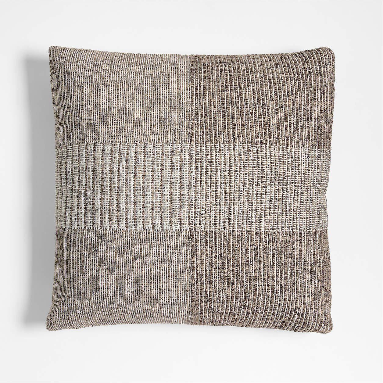 Textured Woven Stripes 20"x20" Deep Brown Indoor/Outdoor Throw Pillow + Reviews | Crate & Barrel | Crate & Barrel