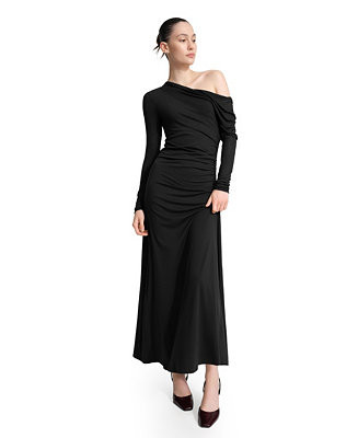 Women's Ambrose Off-the-Shoulder Long-Sleeve Maxi Dress | Macy's