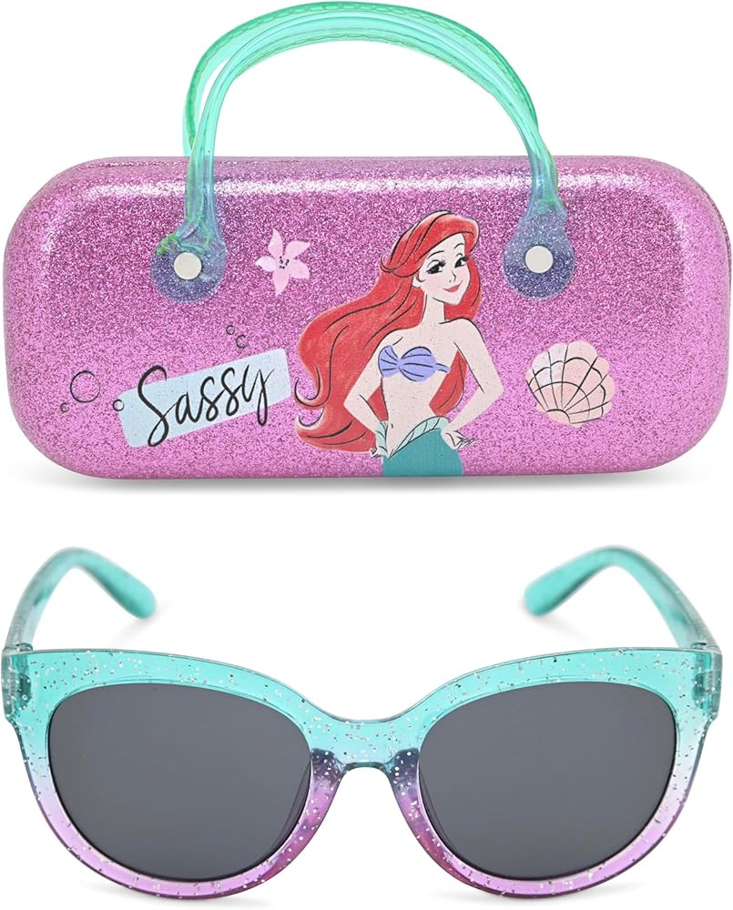 Disney Little Mermaid Sunglasses for Girls with Matching Case Toddler UV Protection Shades for Ki... | Amazon (US)