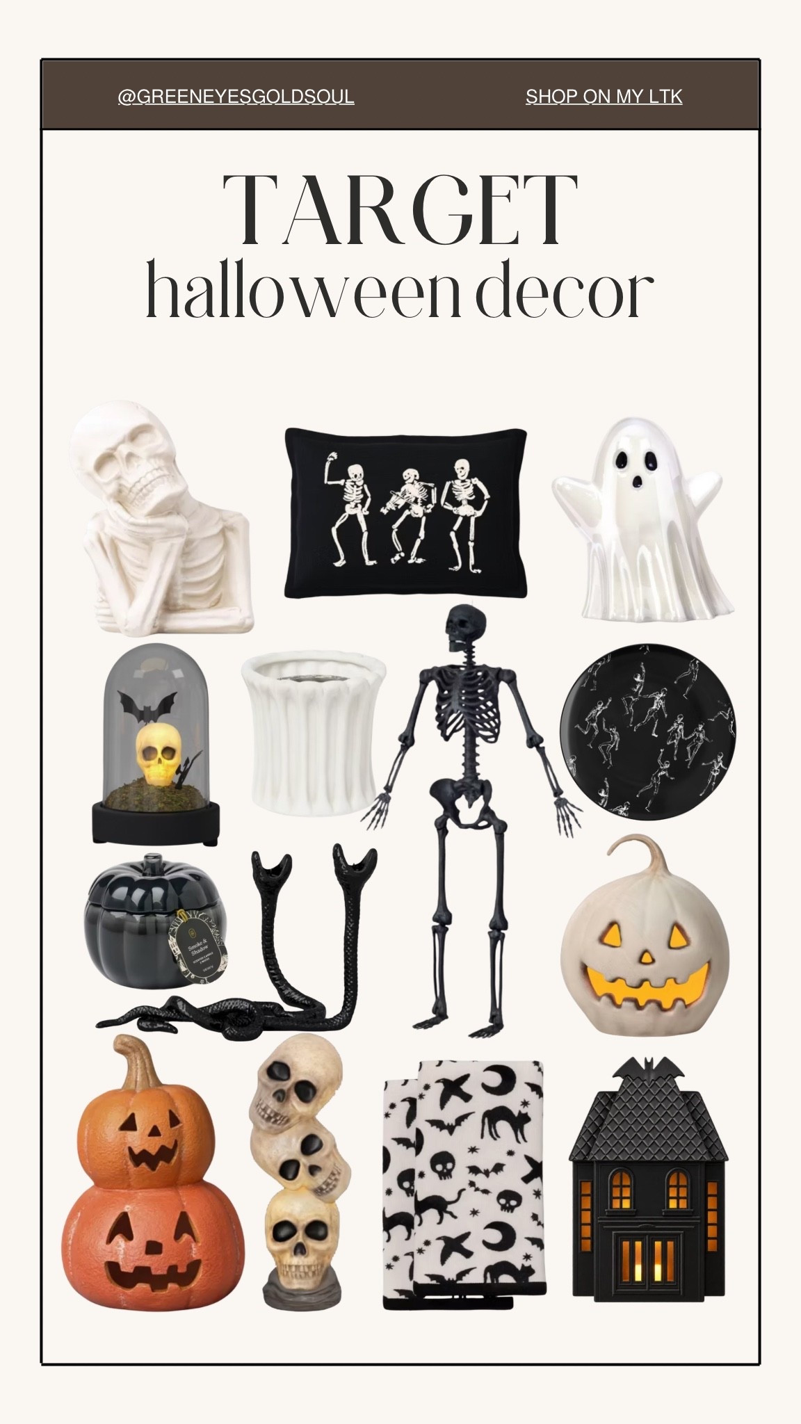 Target Halloween decor is SO good this year 👻🖤 From dancing skeletons and glowing pumpkins to spooky ghosts, skulls and Halloween kitchen finds, these pieces make it easy to add a festive touch around the house without going overboard. So many fun finds for spooky season!

Target Halloween decor, Target Halloween finds, Halloween decor, Halloween decorations, spooky home decor, Target fall decor, Halloween home decor, Halloween kitchen decor, Halloween tabletop decor, skeleton decor, ghost decor, skull decor, pumpkin decor, haunted house decor, Halloween throw pillow, Halloween kitchen towels, black Halloween decor, affordable Halloween decor, spooky season decor, Halloween decorating ideas

#TargetFinds #TargetHome #HalloweenDecor #HalloweenFinds #SpookySeason #FallDecor

#LTKHome #LTKSeasonal