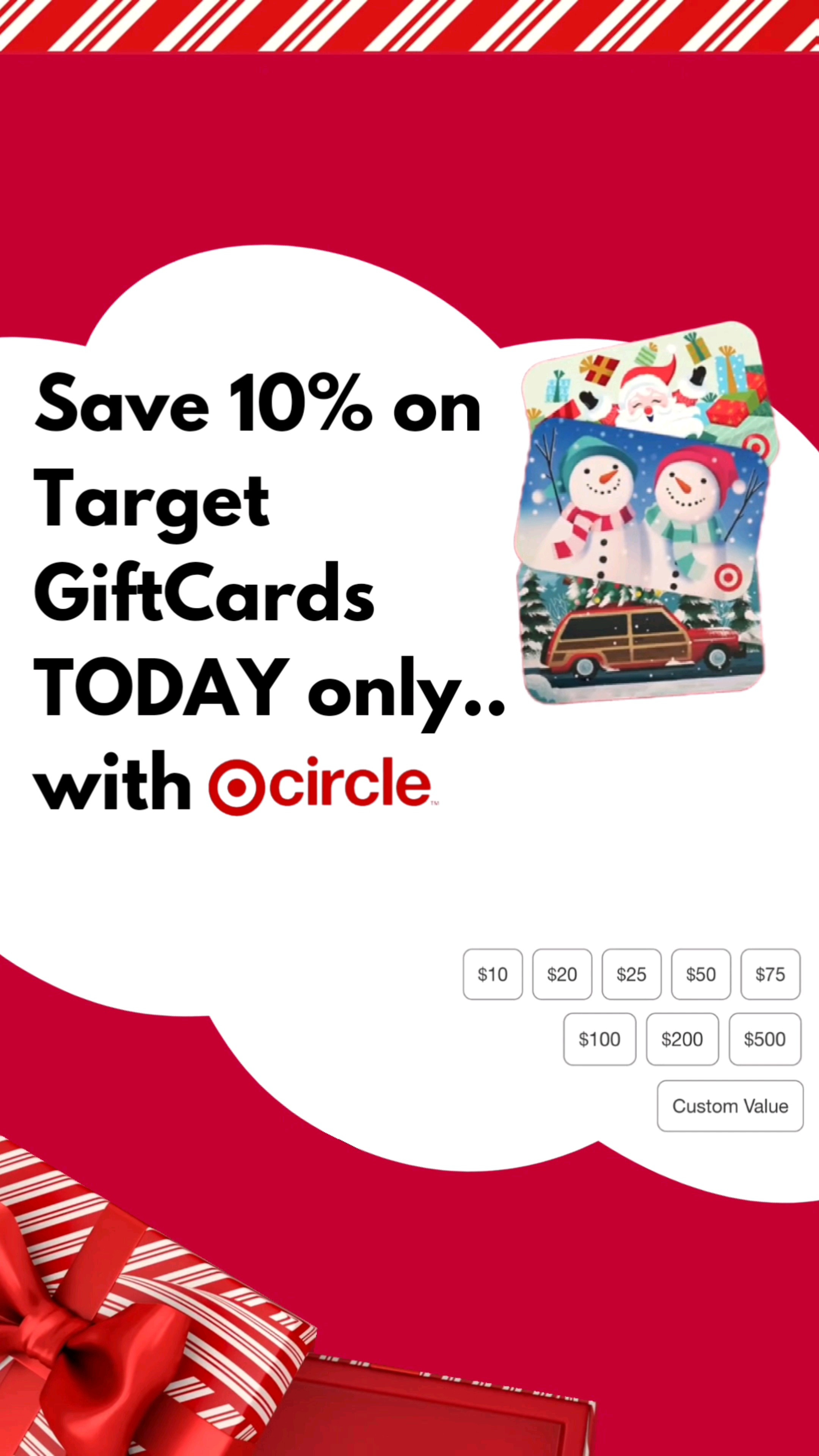 Save 10% on giftcards today only with Target Circle 🎯 - 10% might not seem like a lot BUT when it's the holiday's every penny counts, right 😍 Remember get a price drop notification if you heart a post/save a product 😉 

✨️ P.S. if you follow, like, share, save, or shop my post (either here or @coffee&clearance).. thank you sooo much, I appreciate you! As always thanks sooo much for being here & shopping with me 🥹 

| gifts, gifts for him, gifts for her, gifts for mom, gifts for dad, gifts for kids, gifts for teens, gift guide, gifts for wife, gifts for husband, gifts for men, toys, toys for, toy guide, target gifts, target gifts for kids, target gifts for teens, boyfriend gifts, christmas gifts for, christmas gifts 2024, gift ideas, christmas gifts kids, kids christmas gifts, target christmas, target holiday, gift card, gift card holder, self care gift card, gift for teachers | 

#LTKGiftGuide #LTKSeasonal #LTKHoliday #LTKU #LTKKids #LTKFamily 

