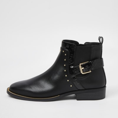 Black studded chelsea boots | River Island (UK & IE)