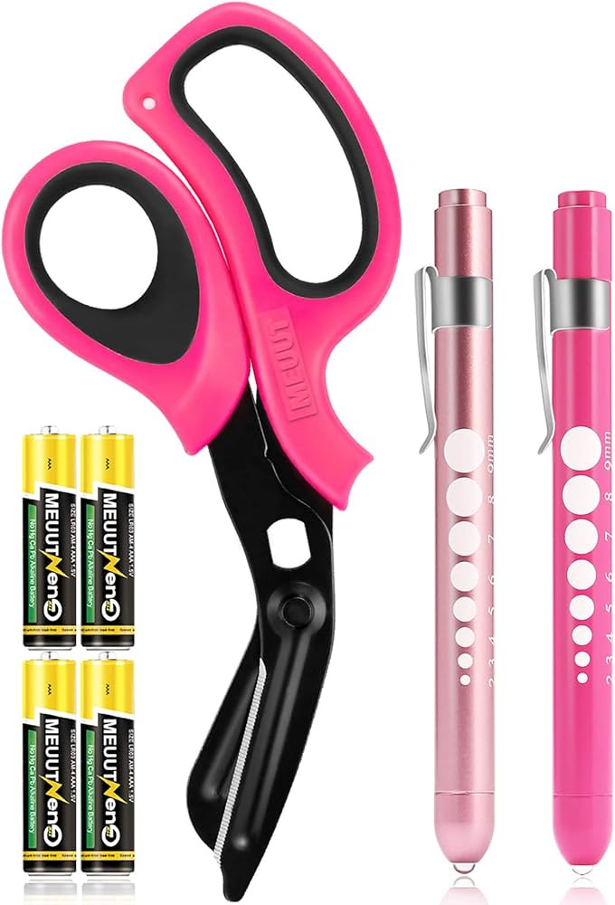 MEUUT 3 Pack Pen light & Medical Scissors-One Pantented Trauma Scissor Two LED Penlight with Pupi... | Amazon (US)
