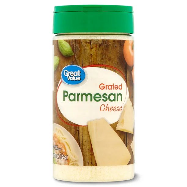 Great Value Grated Parmesan Cheese, 8 oz - Walmart.com | Walmart (US)