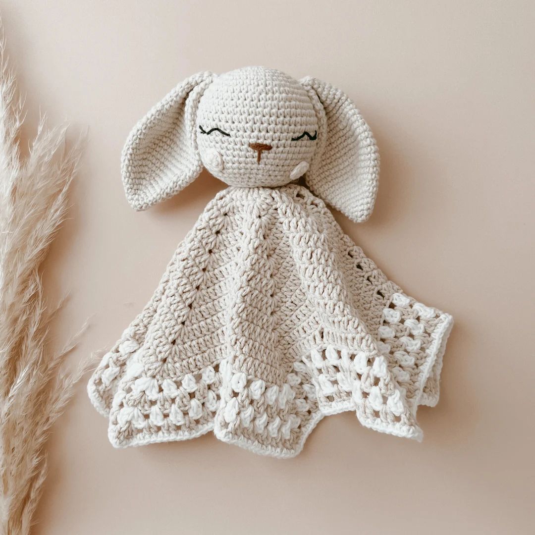 Bunny Heirloom Baby Crochet Lovey Comforter Handmade 100% - Etsy | Etsy (US)