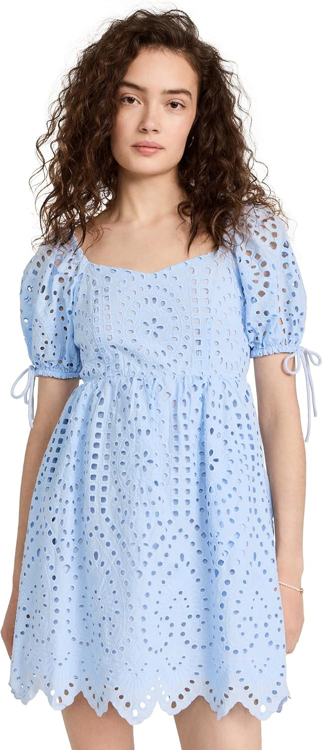 English Factory Women's Eyelet Scallop Edge Mini Dress | Amazon (US)