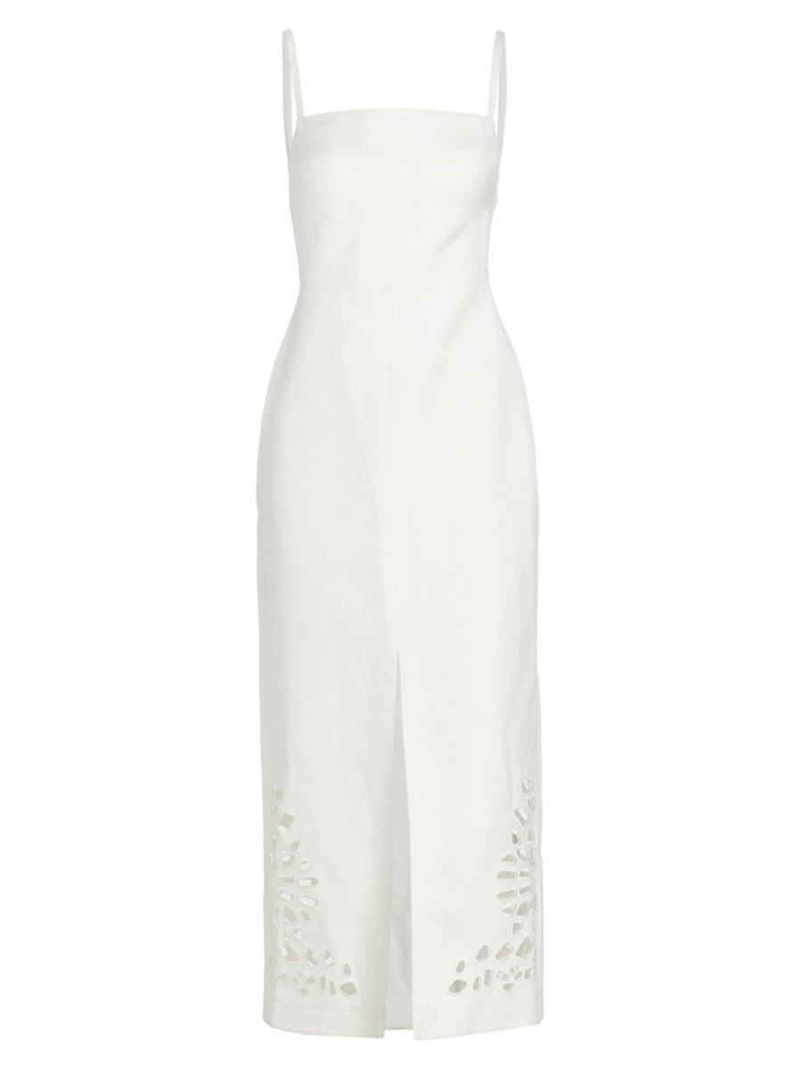 Delacourt Laser Cut Slip Midi-Dress | Saks Fifth Avenue