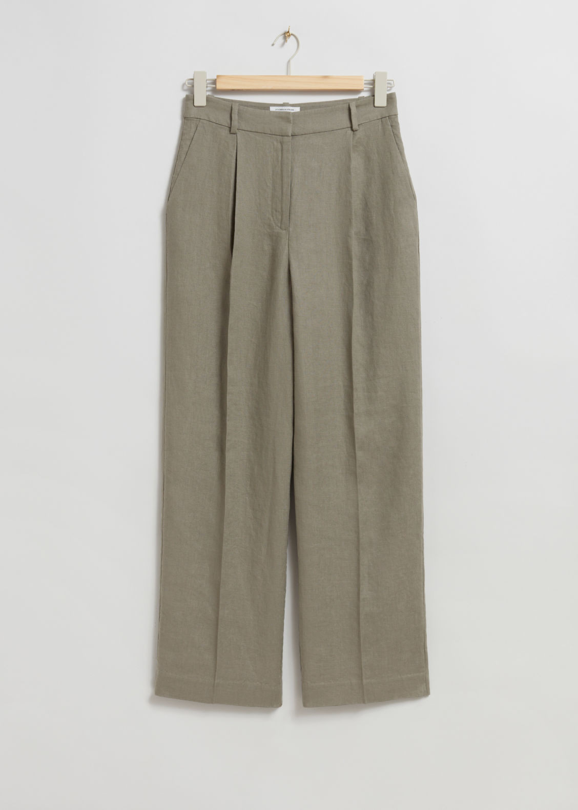 Wide Linen Trousers - Green | & Other Stories (EU + UK)