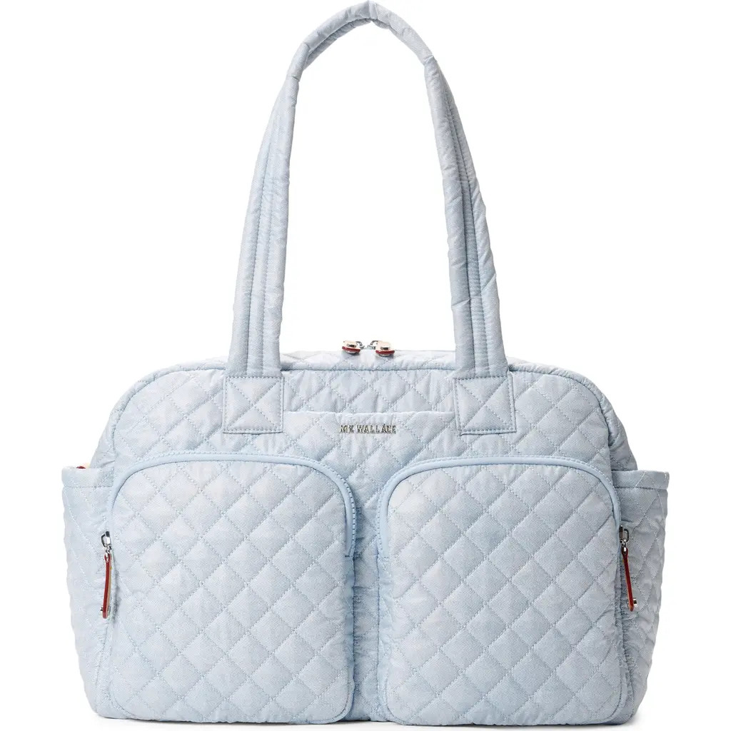 MZ Wallace Nik Quilted Duffle Bag in Chambray at Nordstrom | Nordstrom